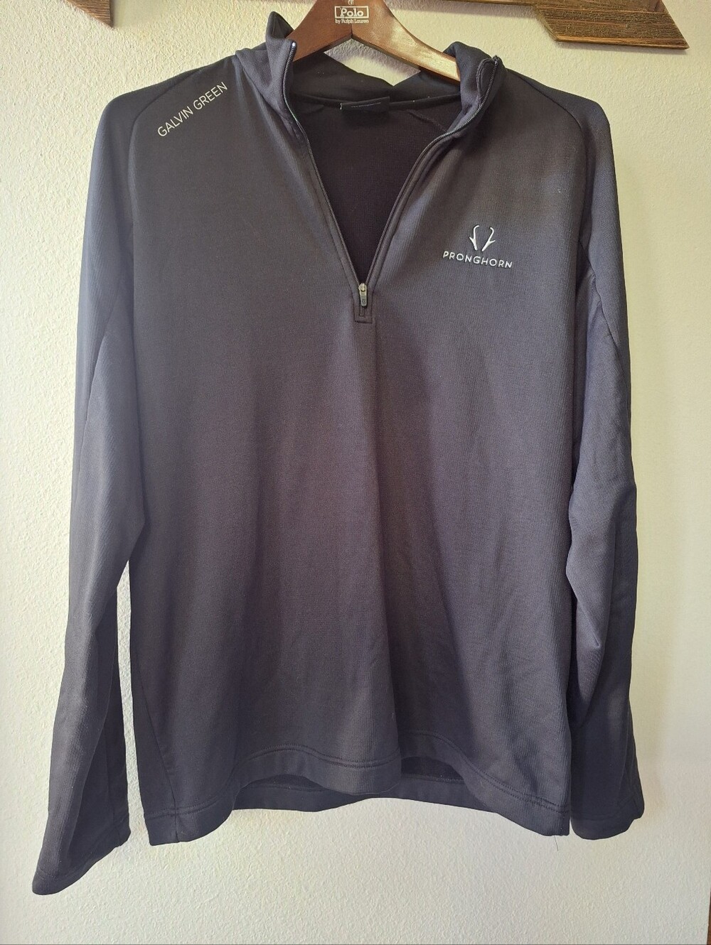 Galvin Green Black Quarter-Zip Pronghorn Golf Pullover Mens Size Large